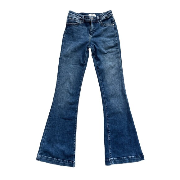 Womens Medium Wash High Rise Flare legs Denim Jeans 25/32  stretch - Picture 1 of 8